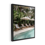 Miami Beach, Florida, Poolside Palm Trees Framed Canvas Print Gallery Image 2