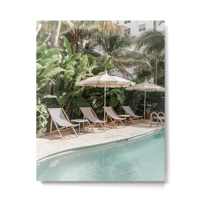 Miami Beach, Florida, Poolside Palm Trees Metal Print Gallery Image 1