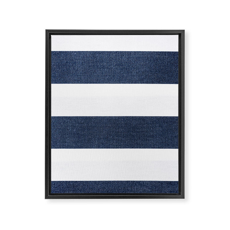 Nautical Blue & White Stripes Framed Canvas Print Gallery Image 6
