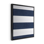 Nautical Blue & White Stripes Framed Canvas Print Gallery Image 2