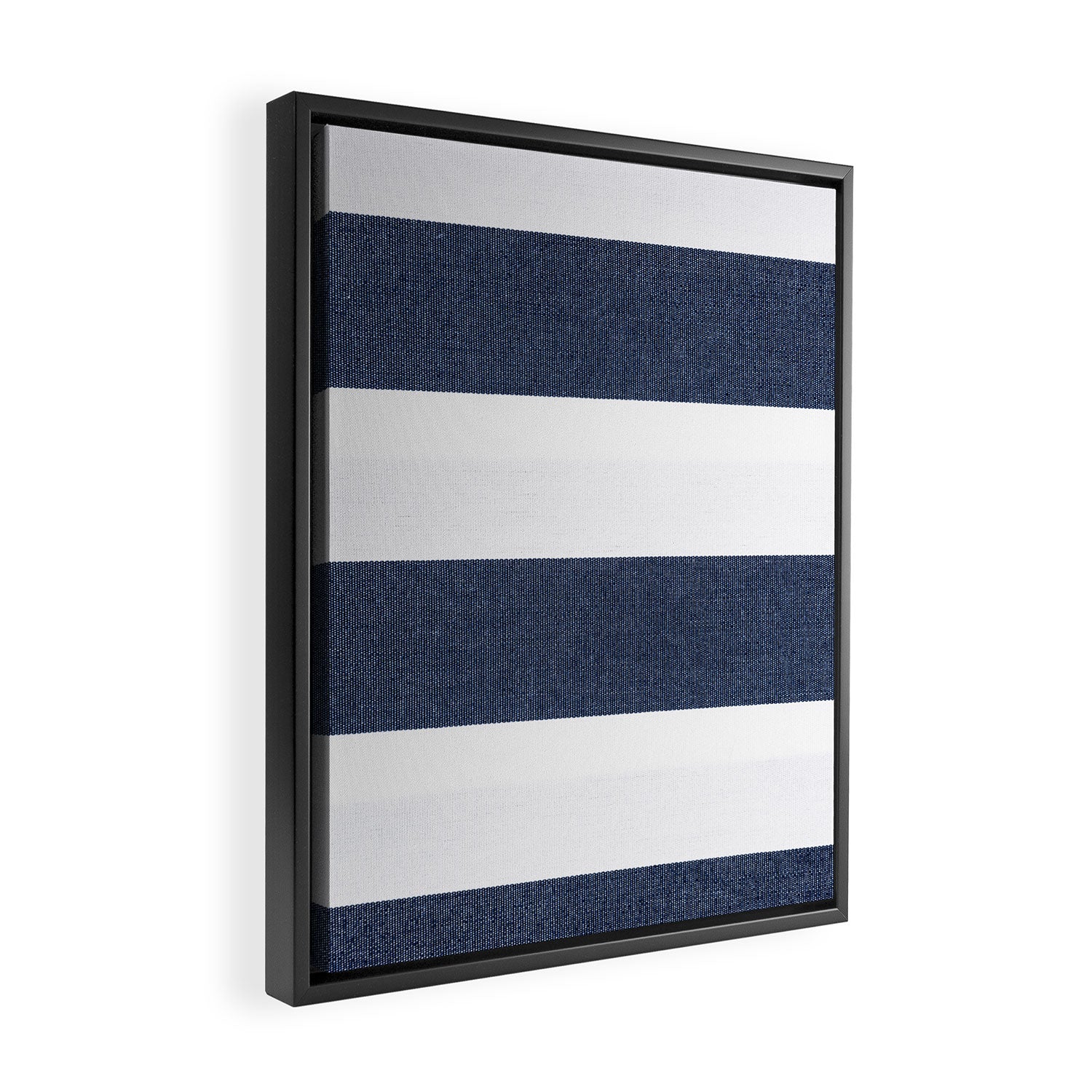 Nautical Blue & White Stripes Framed Canvas Print Gallery Image 2