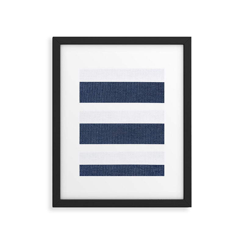Nautical Blue & White Stripes Framed Art Print Gallery Image 5