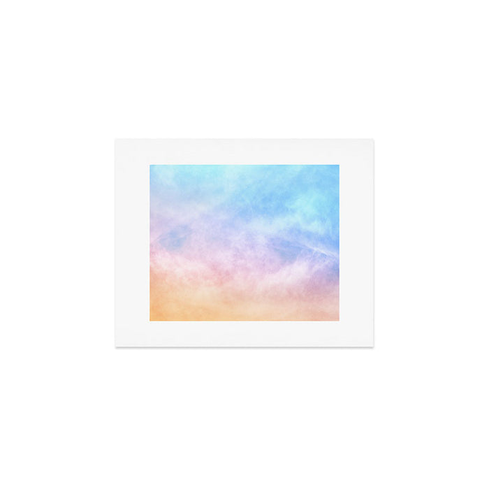Pastel Rainbow Watercolor Clouds Art Print Gallery Image 1