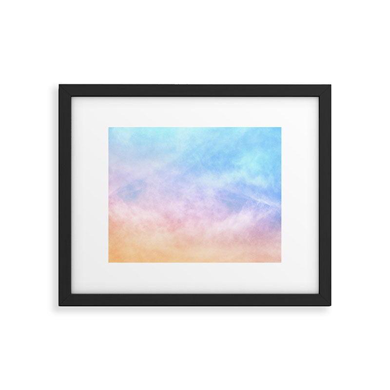 Pastel Rainbow Watercolor Clouds Framed Art Print Gallery Image 5