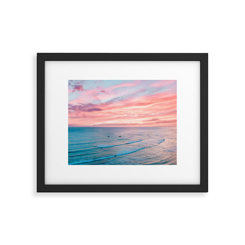 Pink Cotton Candy Ocean Sunset Framed Art Print Gallery Image 5
