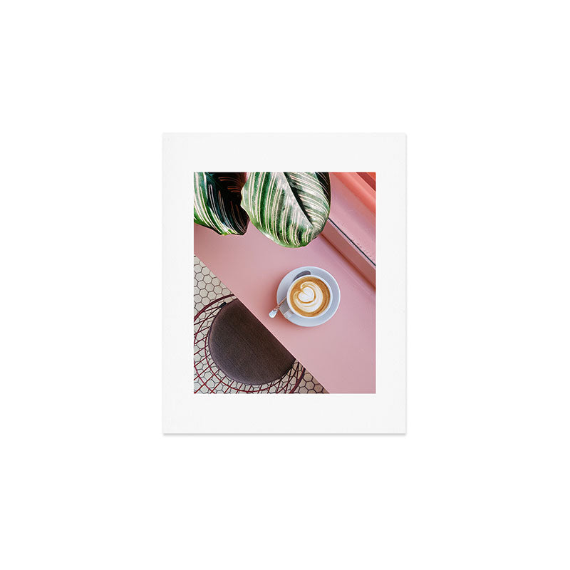 Pink Latte Coffee Shop Art Print Gallery Image 1