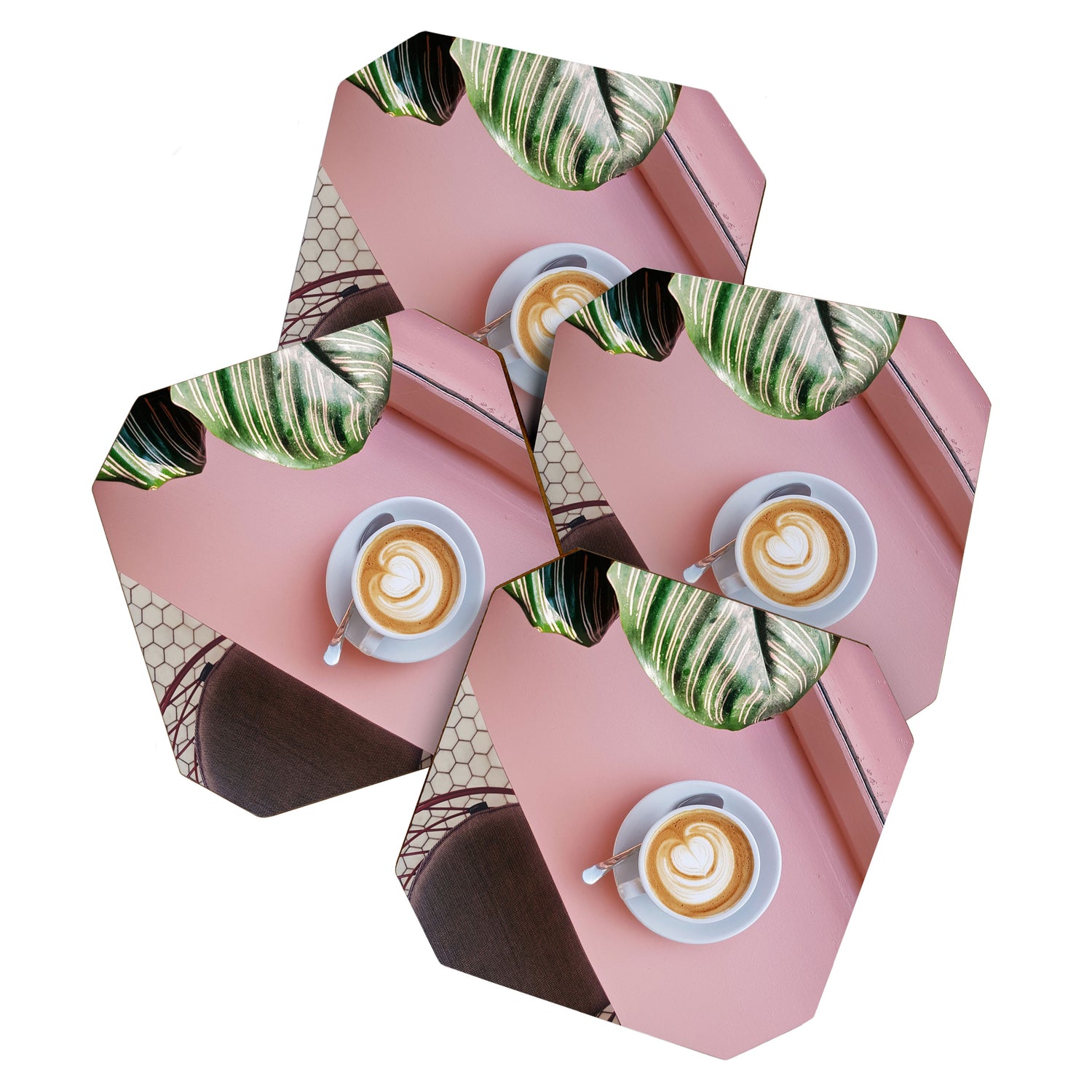 Pink Latte Coffee Shop Coaster Gallery Image 1