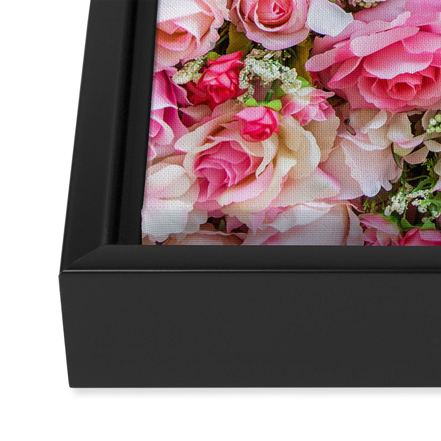 Pink & Red Roses Framed Canvas Print Gallery Image 3