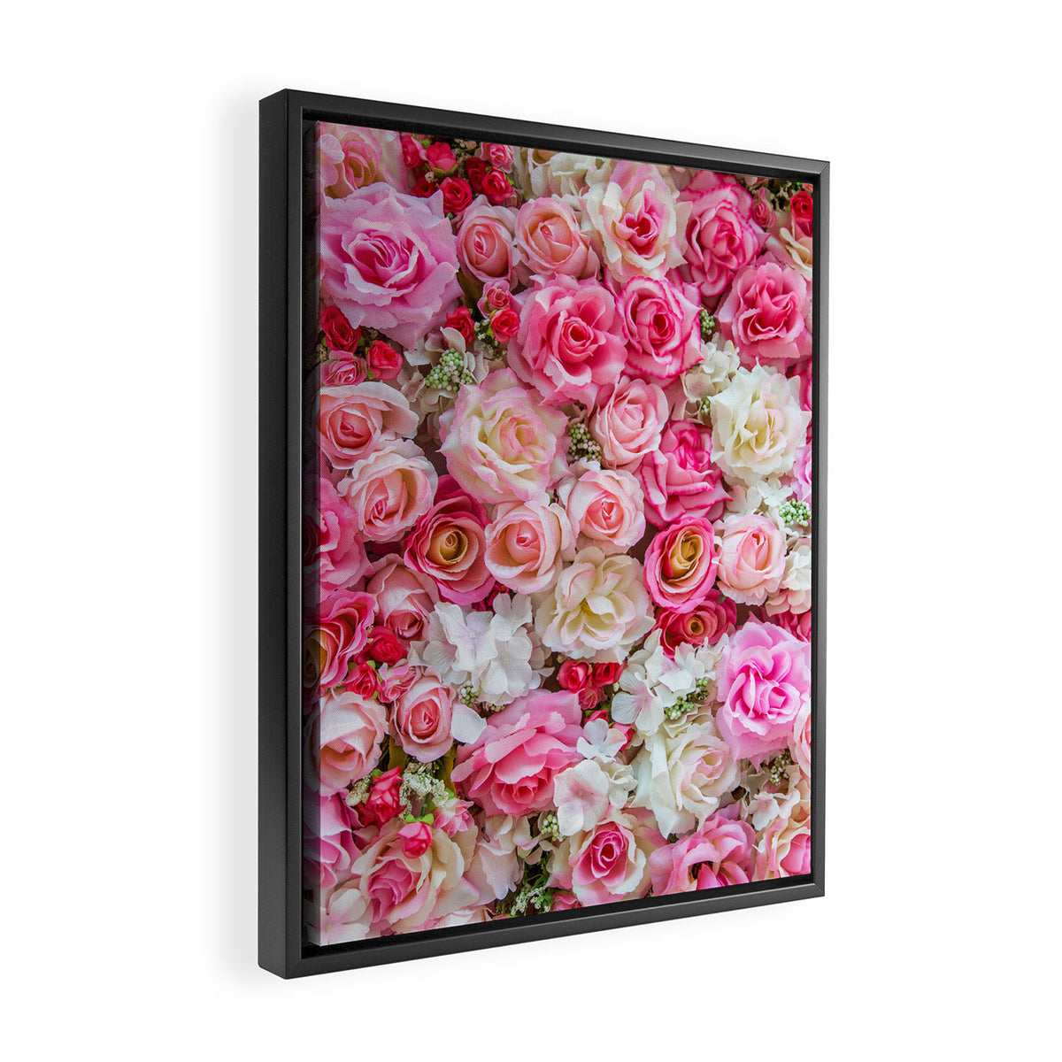 Pink & Red Roses Framed Canvas Print Gallery Image 2