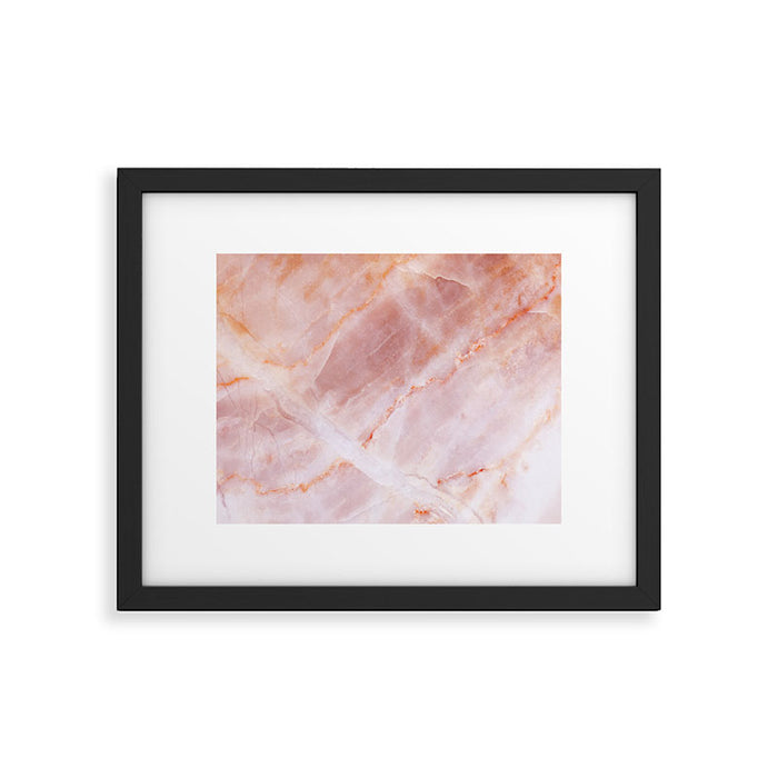 Rose Quartz Pink Marble Framed Art Print Gallery Image 1