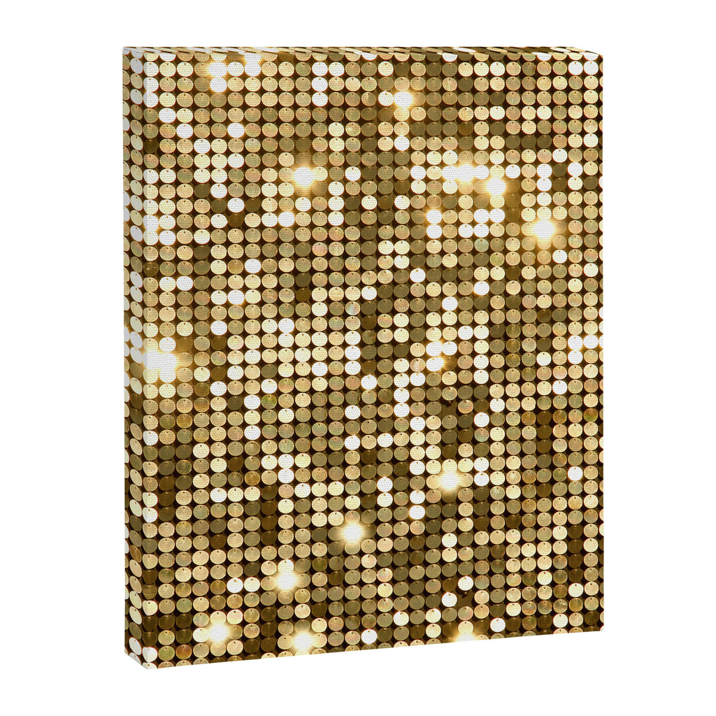 Golden Metallic Glitter Sequins Canvas Print Gallery Image 6