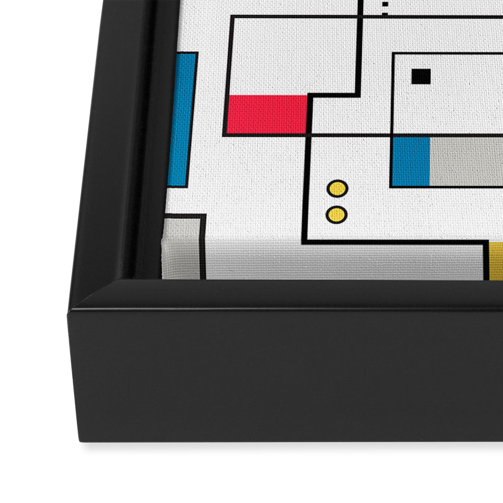 New Mondrian Design Framed Canvas Print Gallery Image 3
