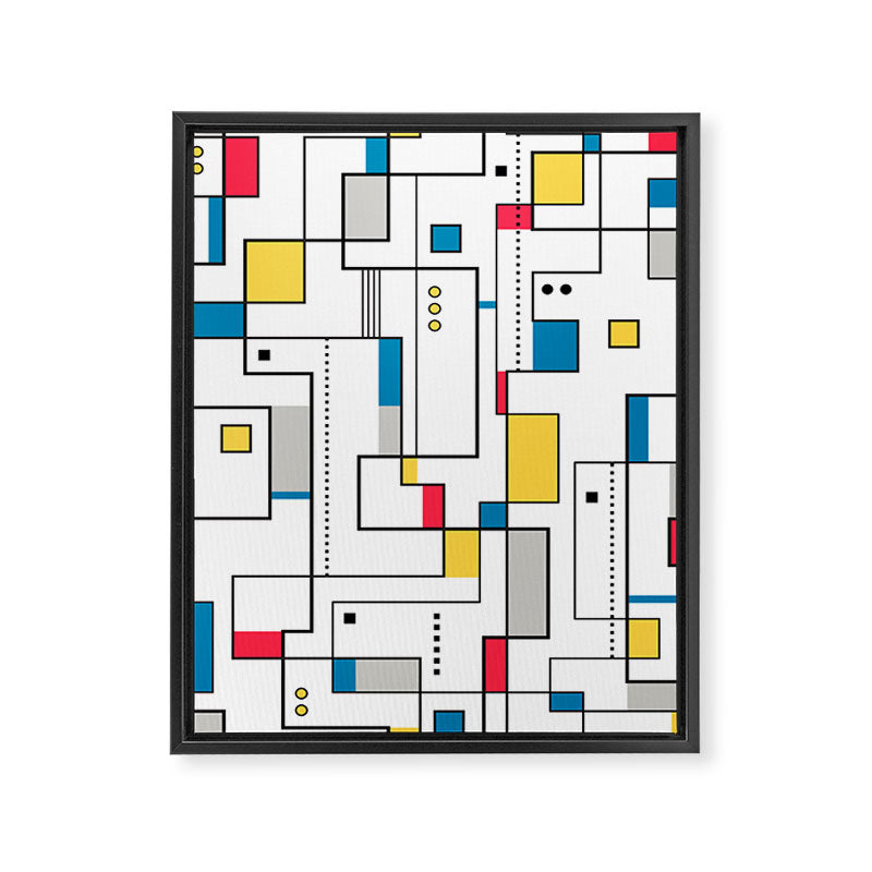 New Mondrian Design Framed Canvas Print Gallery Image 8