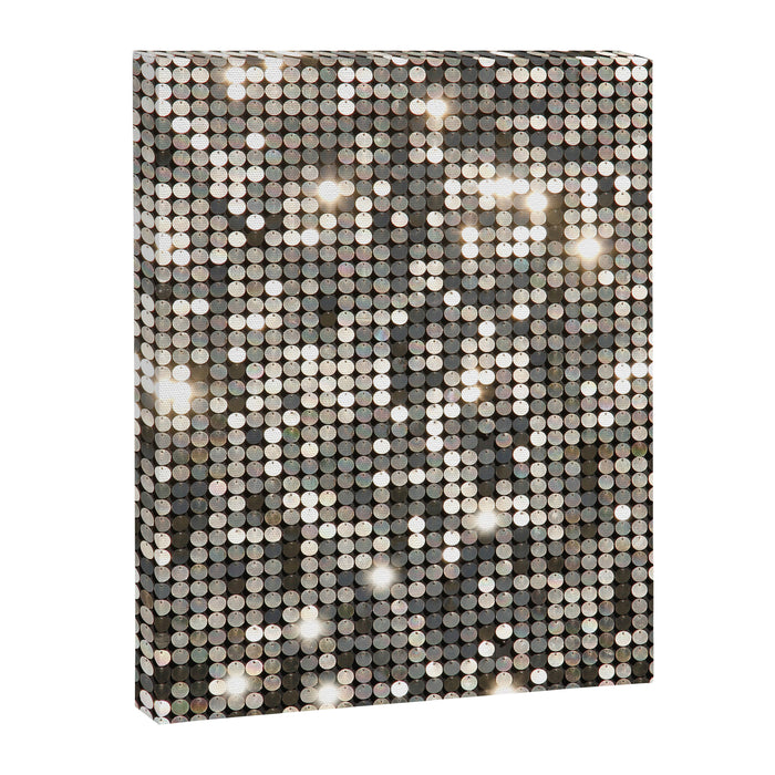 Silver Metallic Glitter sequins Canvas Print Gallery Image 1