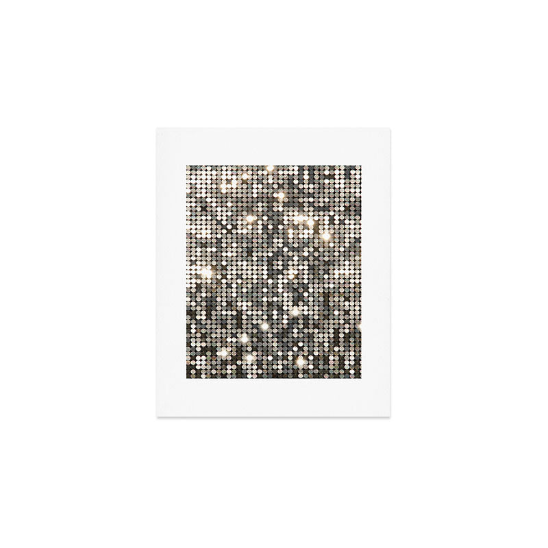 Silver Metallic Glitter sequins Art Print Gallery Image 1