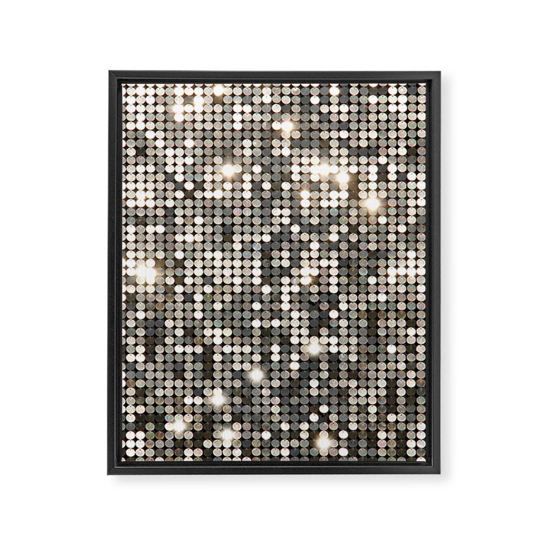 Silver Metallic Glitter sequins Framed Canvas Print Gallery Image 6