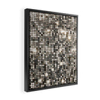 Silver Metallic Glitter sequins Framed Canvas Print Gallery Image 2