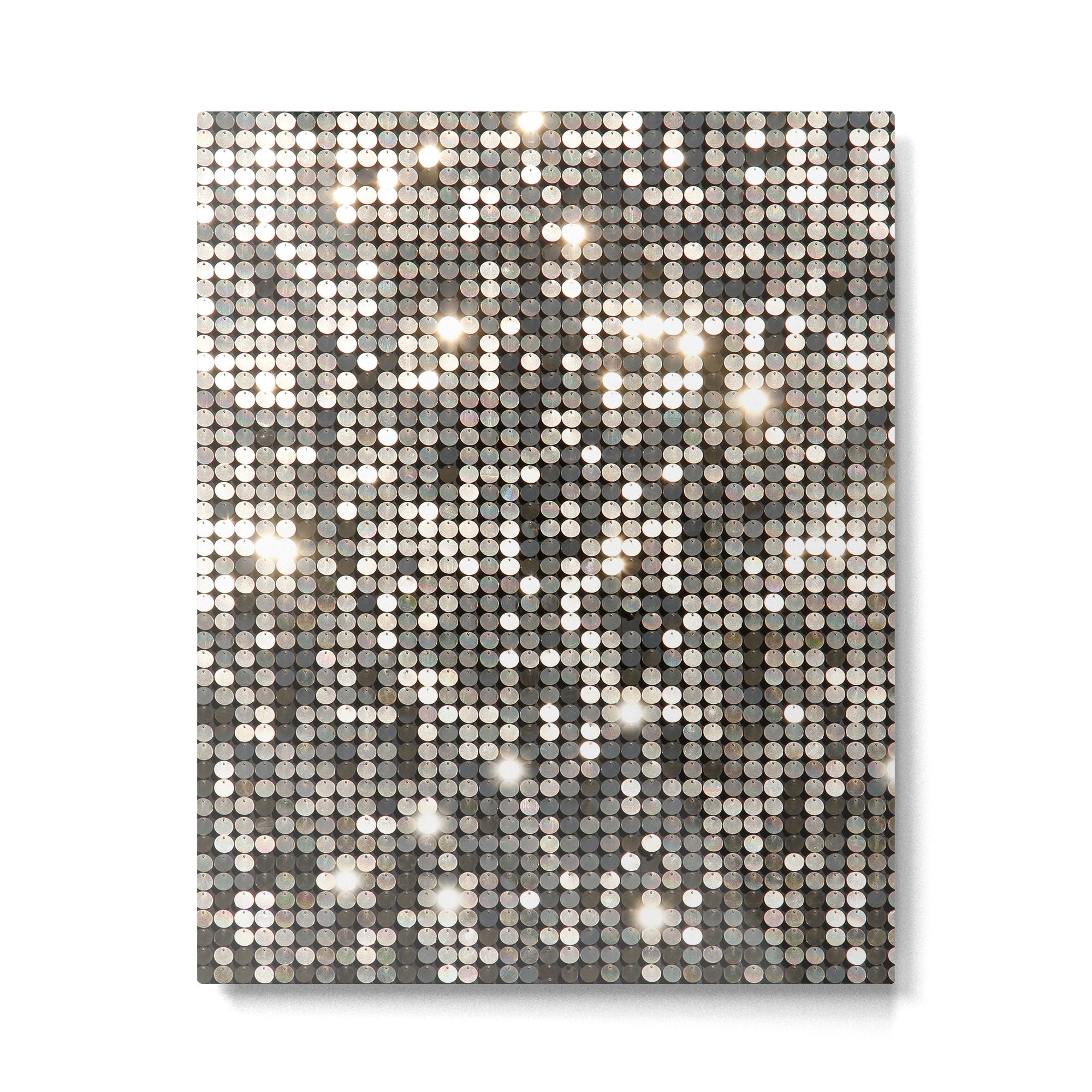 Silver Metallic Glitter sequins Metal Print Gallery Image 4