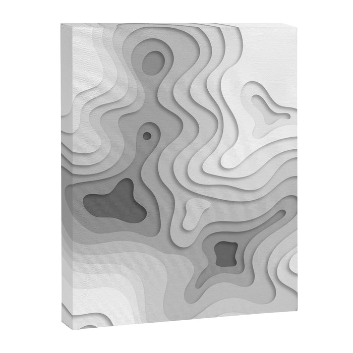 White Topographic Map Canvas Print Gallery Image 1