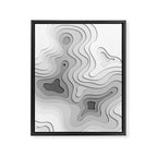 White Topographic Map Framed Canvas Print Gallery Image 6