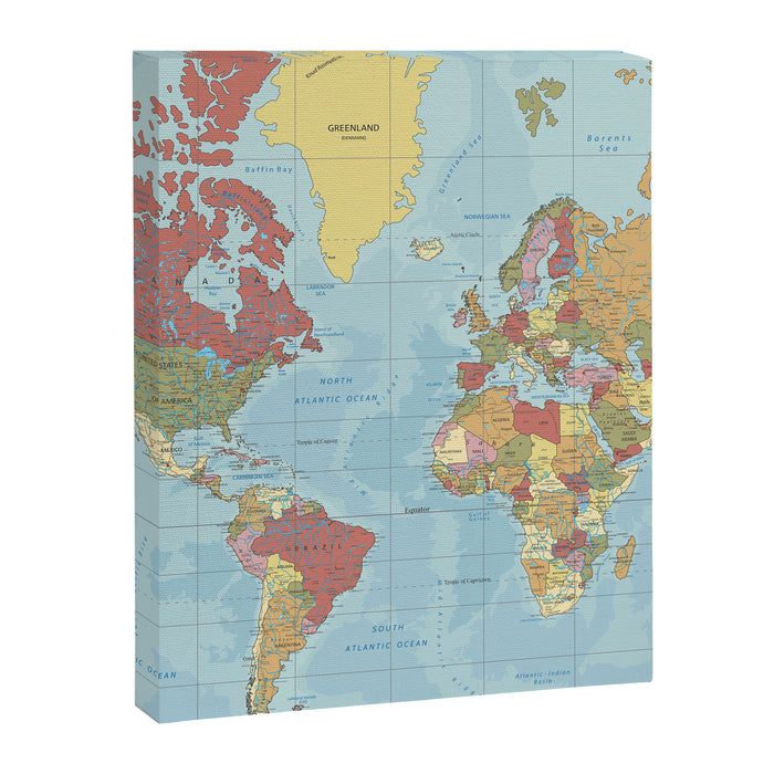 World Map Canvas Print Gallery Image 1