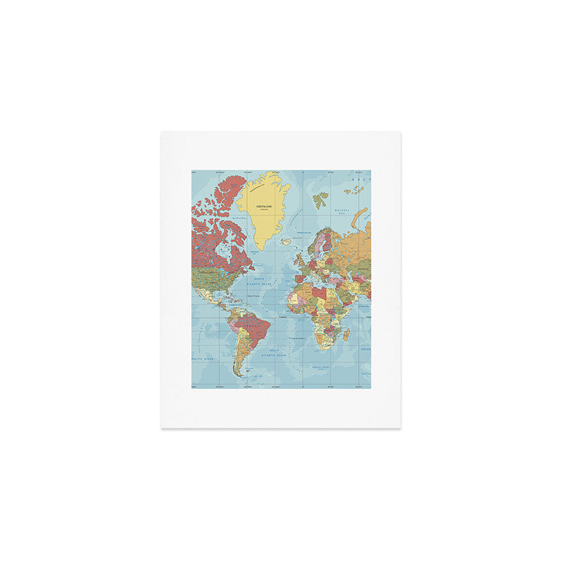 World Map Art Print Gallery Image 1