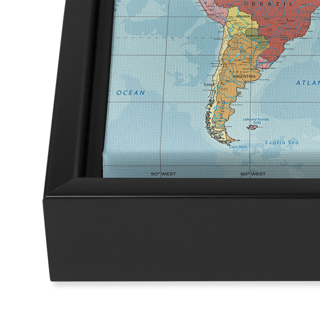 World Map Framed Canvas Print Gallery Image 3