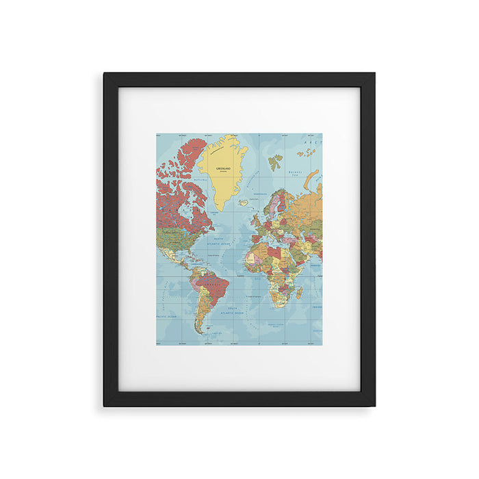 World Map Framed Art Print Gallery Image 1