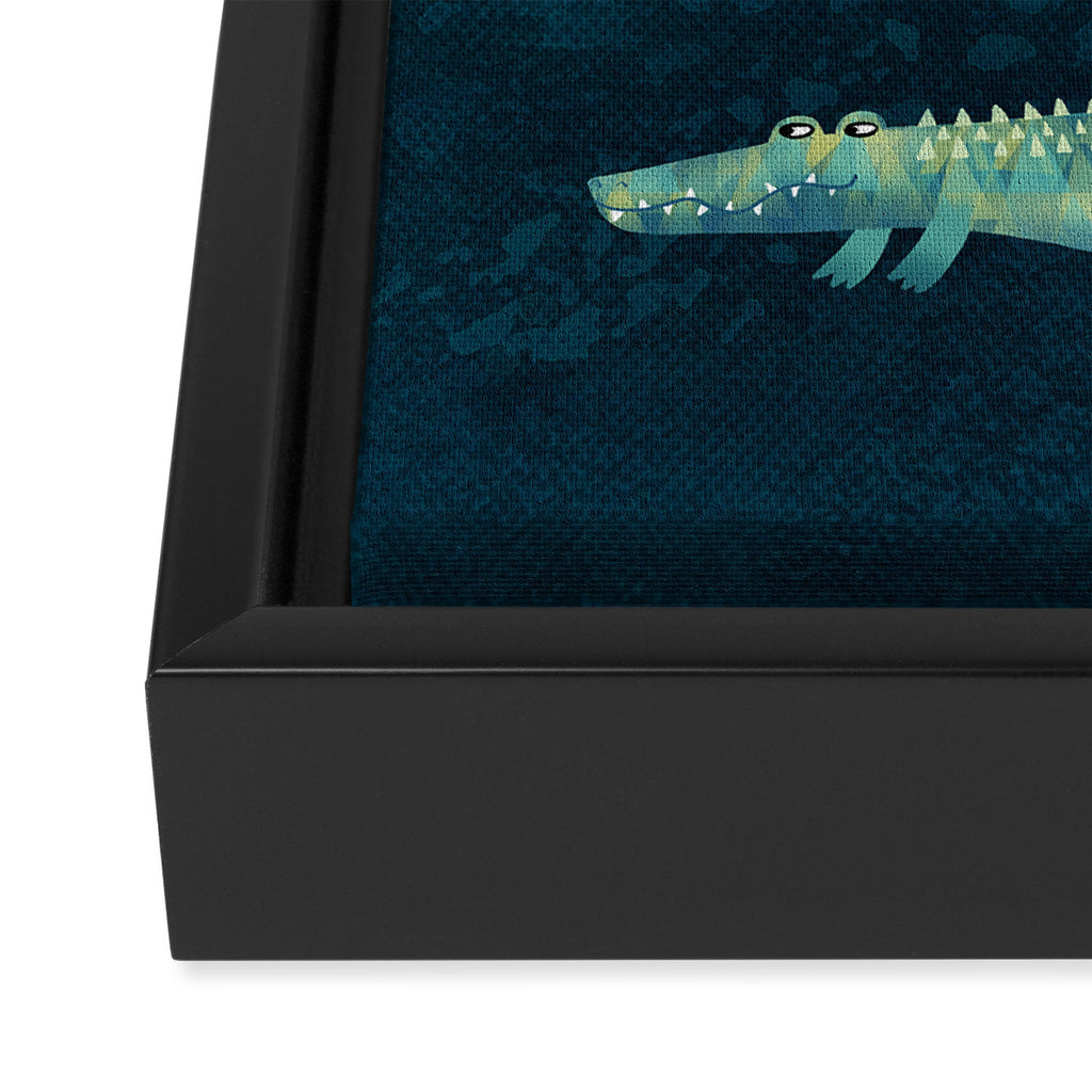 Alligator - or maybe Crocodile Framed Canvas Print Gallery Image 3