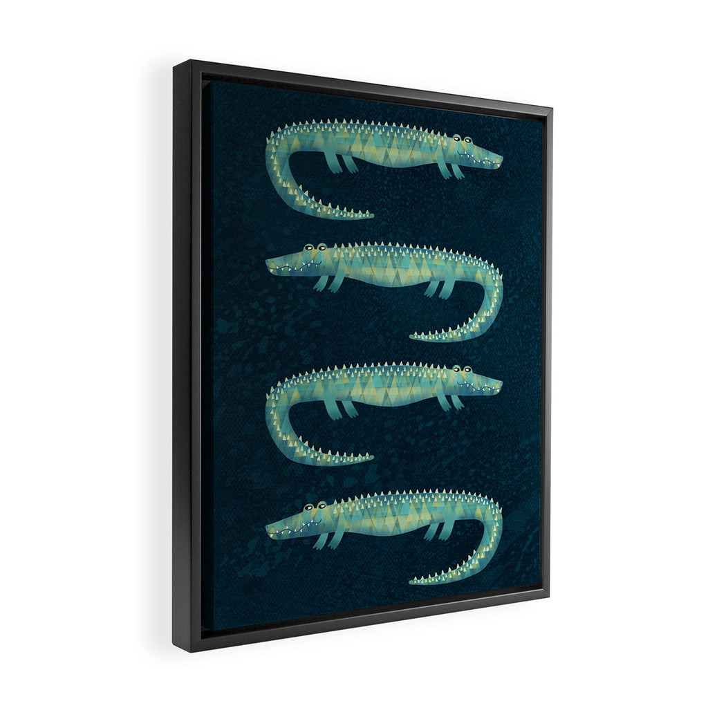 Alligator - or maybe Crocodile Framed Canvas Print Gallery Image 2