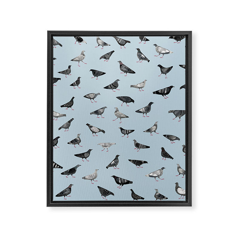 Pigeons Doing Pigeon Things Framed Canvas Print Gallery Image 8