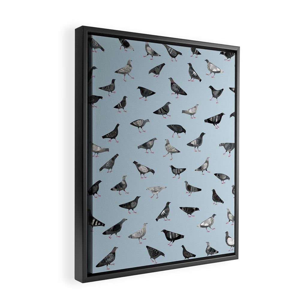 Pigeons Doing Pigeon Things Framed Canvas Print Gallery Image 2