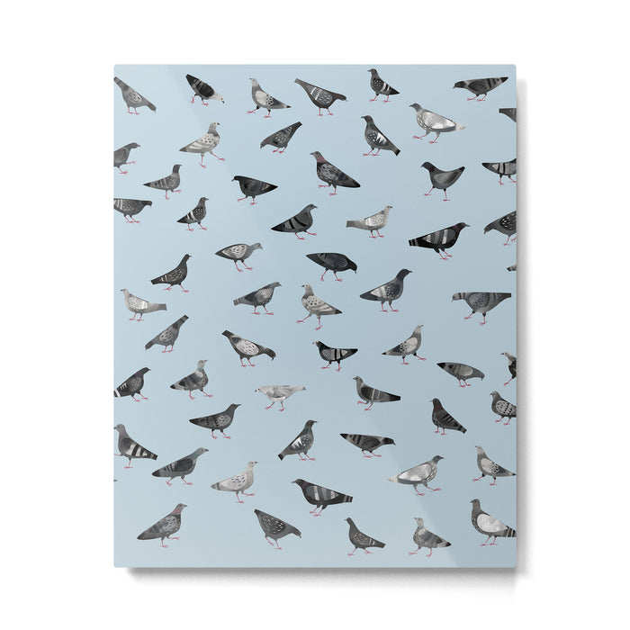 Pigeons Doing Pigeon Things Metal Print Gallery Image 1