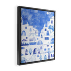 Santorini Greek Island Mediterranean Watercolor Framed Canvas Print Gallery Image 2