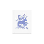 Swedish Dala Horse Blue Art Print Gallery Image 1