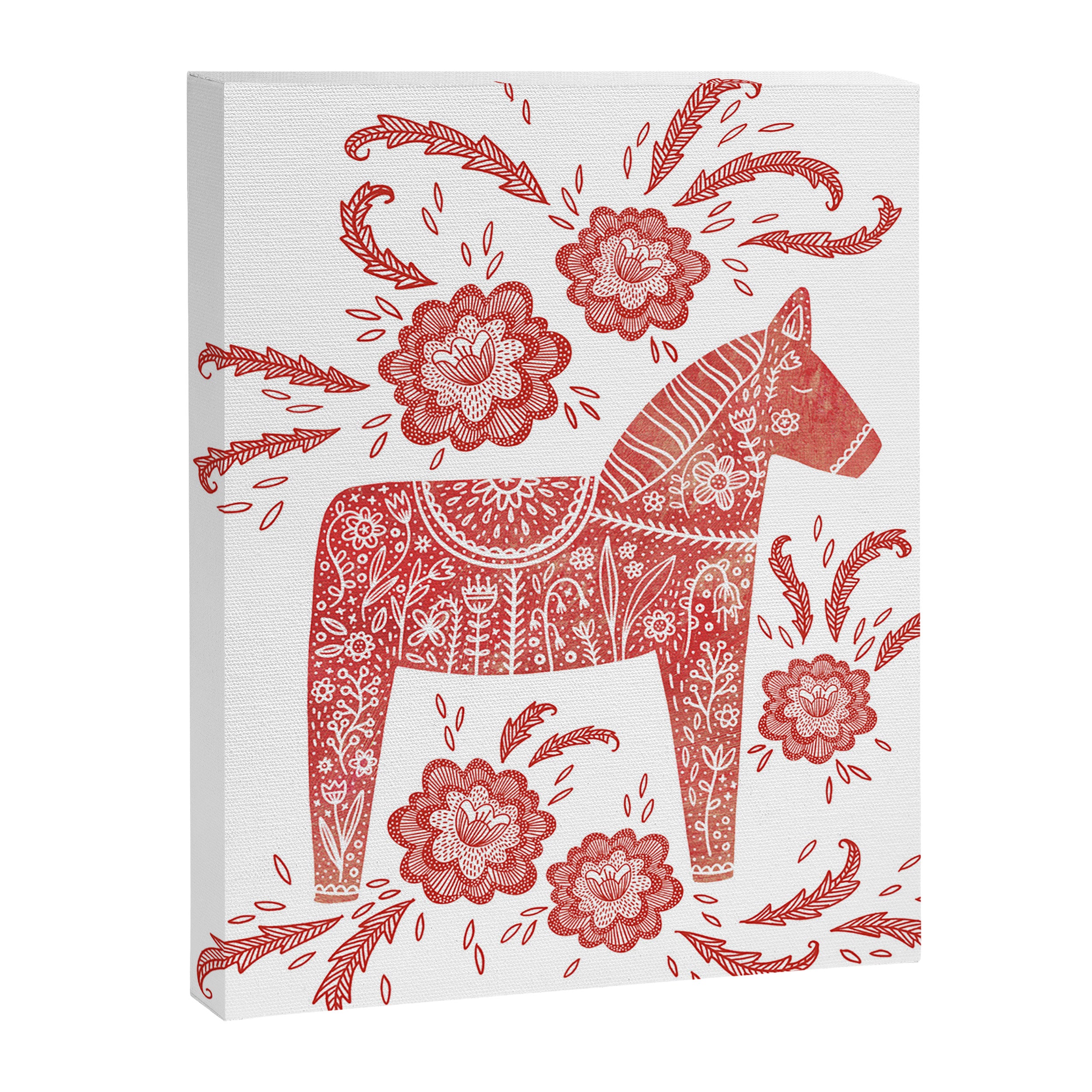 Swedish Dala Horse Red Canvas Print Gallery Image 6