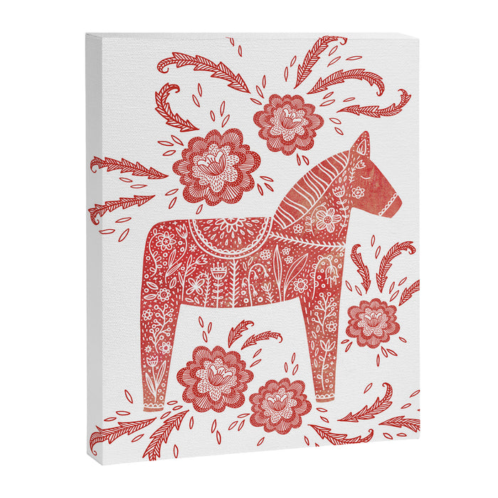Swedish Dala Horse Red Canvas Print Gallery Image 1