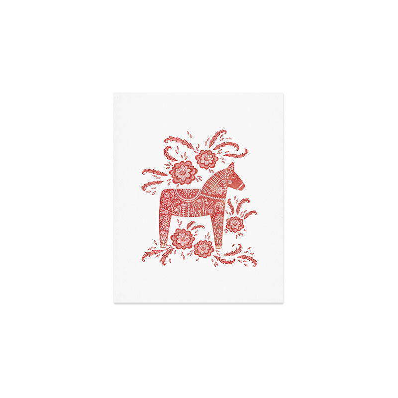 Swedish Dala Horse Red Art Print Gallery Image 1