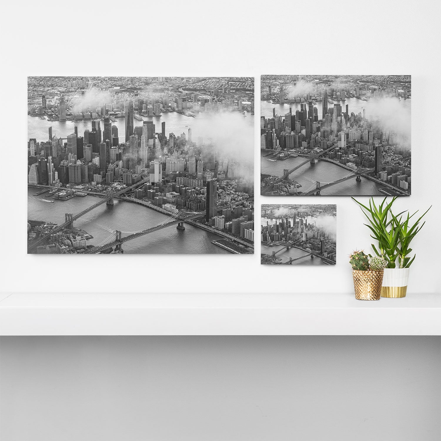 Manhattan Through The Clouds Canvas Print Gallery Image 3