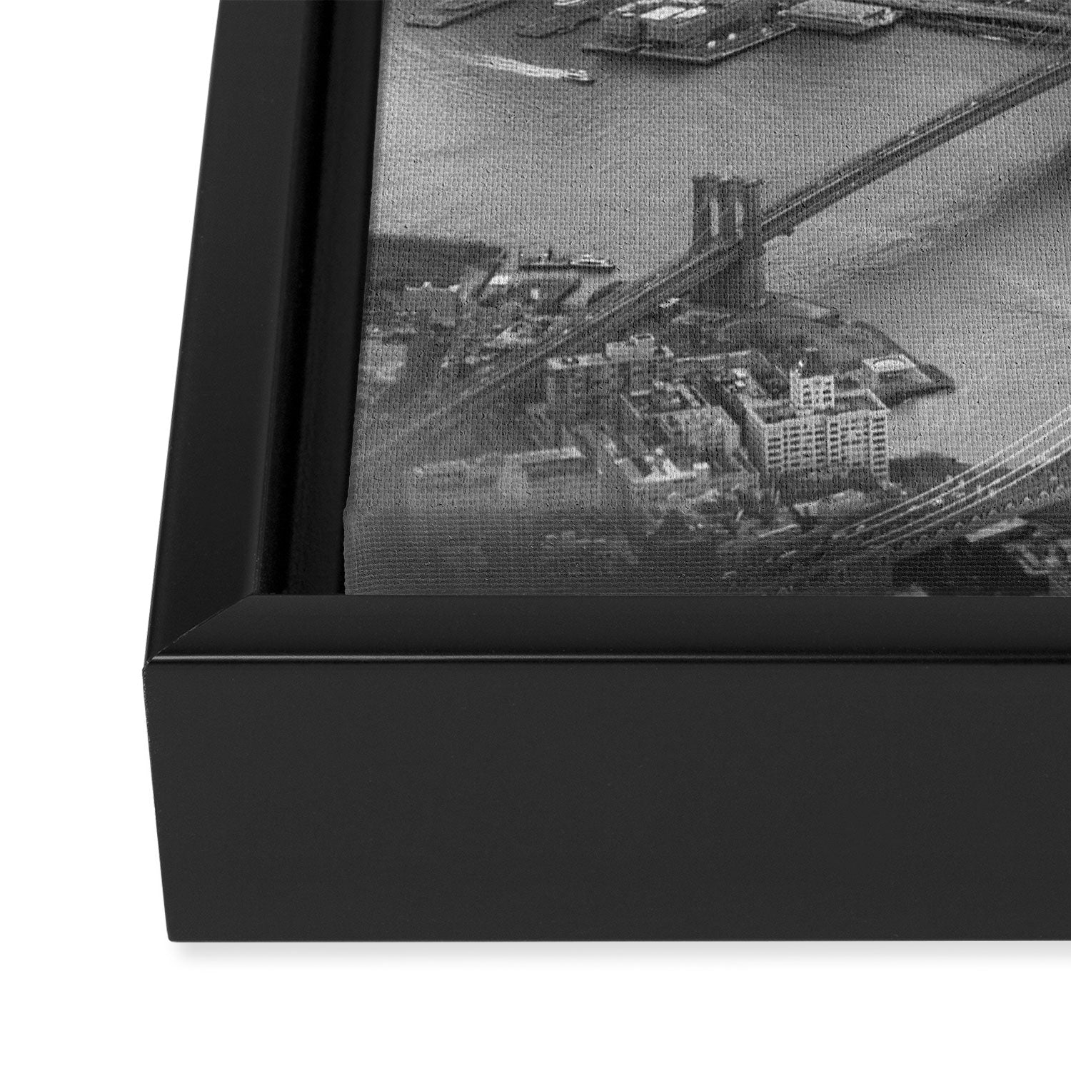 Manhattan Through The Clouds Framed Canvas Print Gallery Image 3