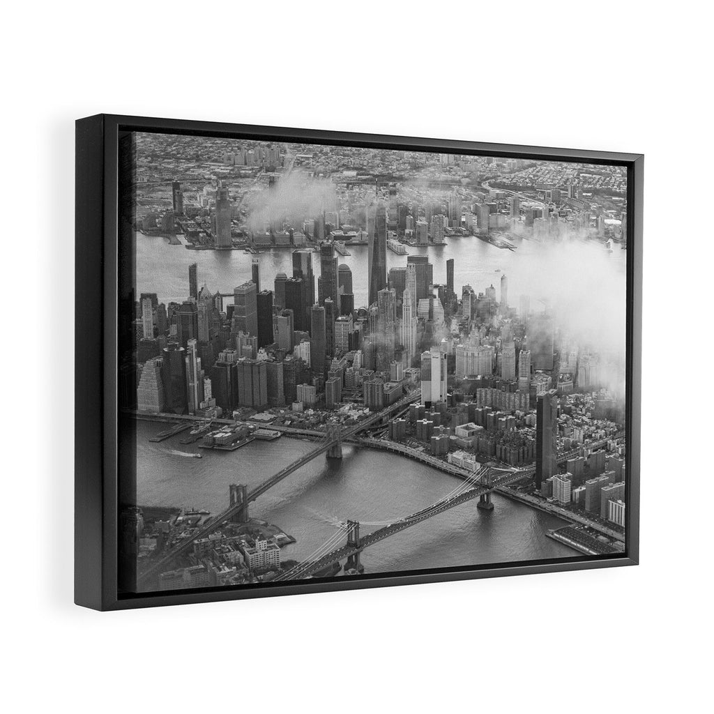 Manhattan Through The Clouds Framed Canvas Print Gallery Image 2