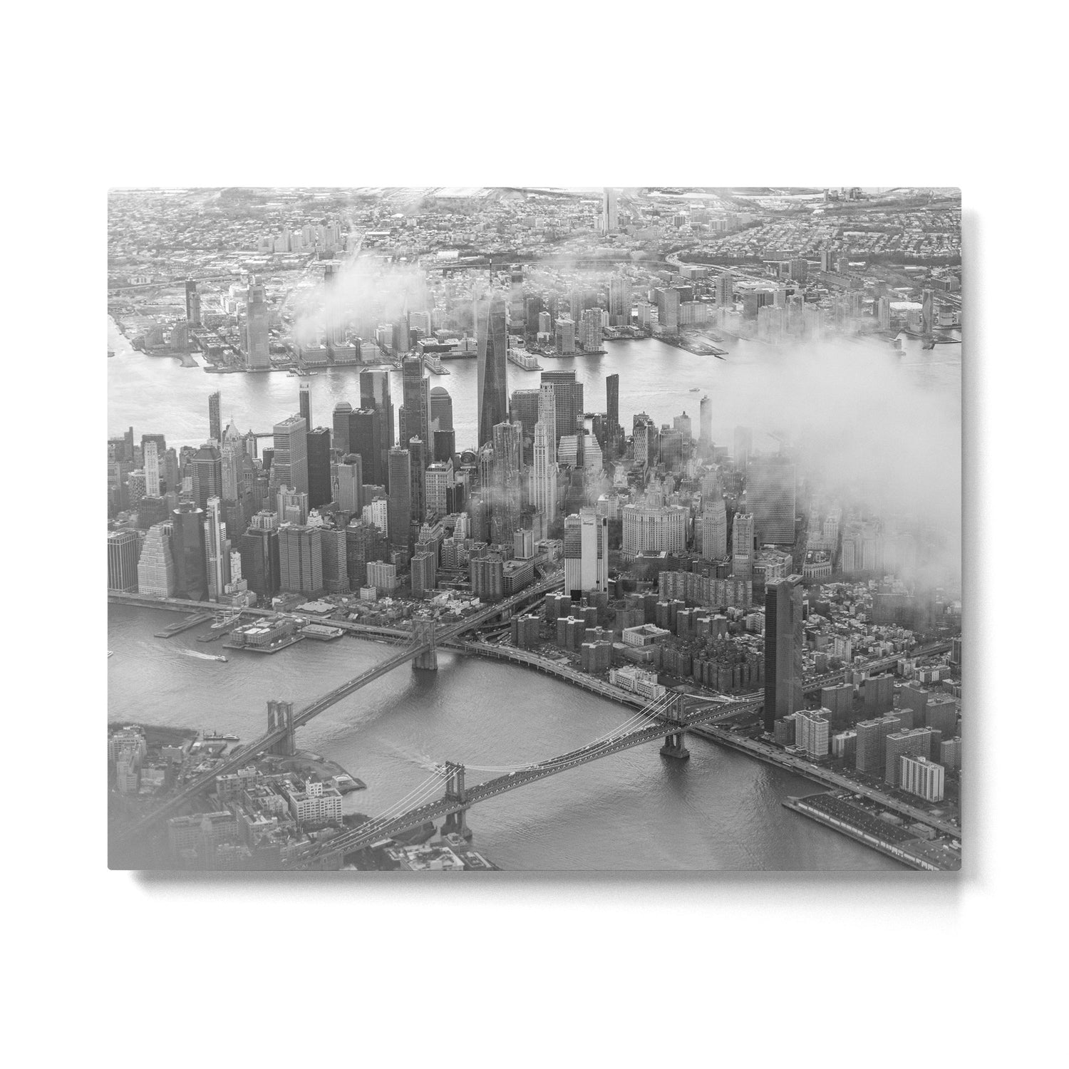 Manhattan Through The Clouds Metal Print Gallery Image 4