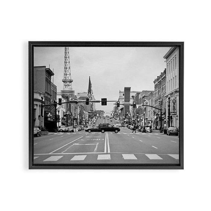 Up Broadway, Nashville Framed Canvas Print Gallery Image 1