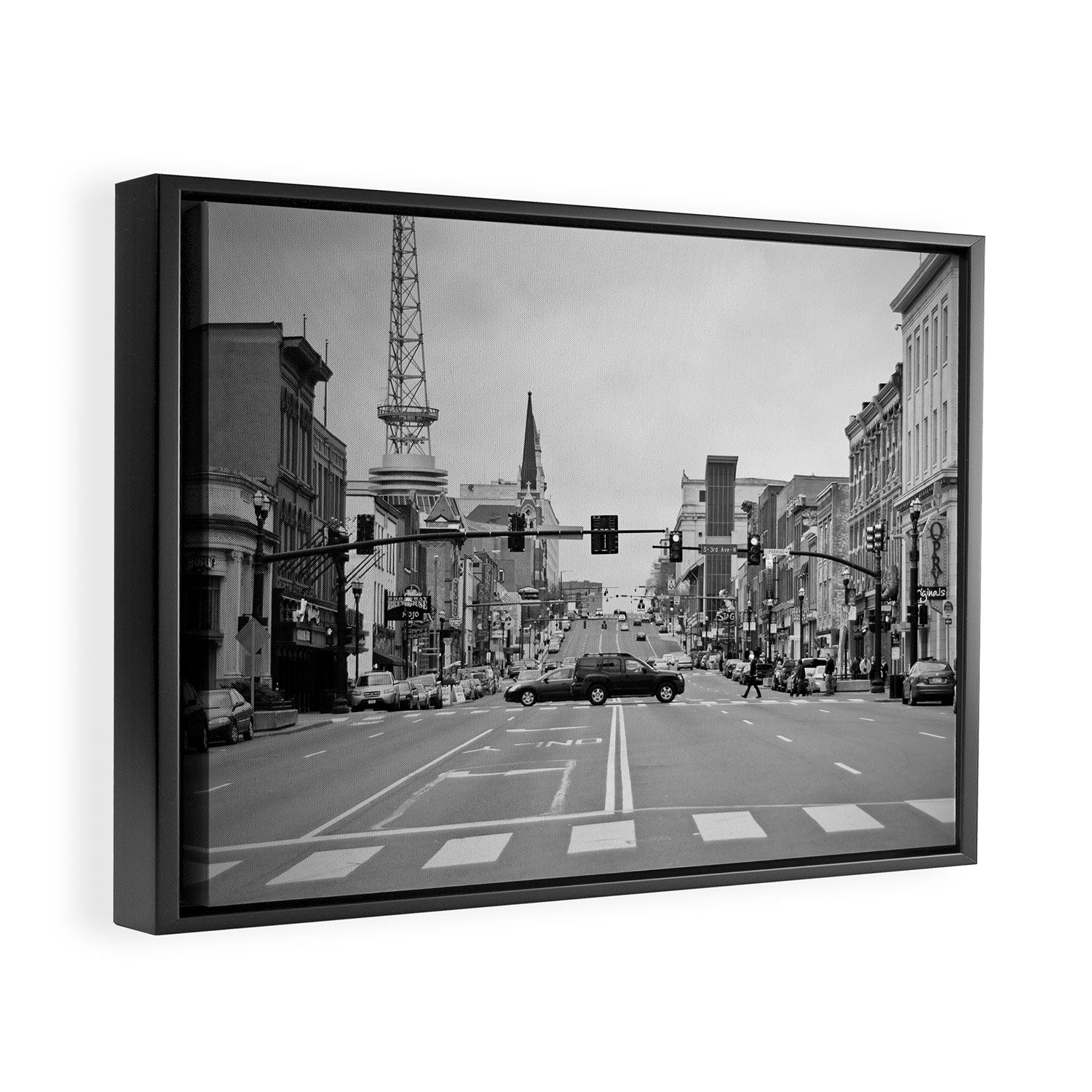 Up Broadway, Nashville Framed Canvas Print Gallery Image 2