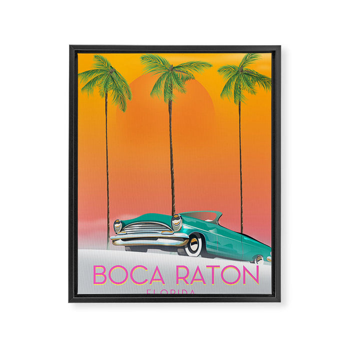 Boca Raton Florida travel poster Framed Canvas Print Gallery Image 1