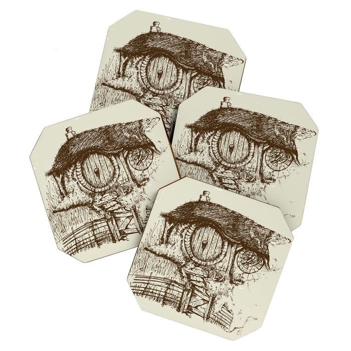 Hobbit house ink Coaster Gallery Image 1