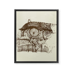 Hobbit house ink Framed Canvas Print Gallery Image 6