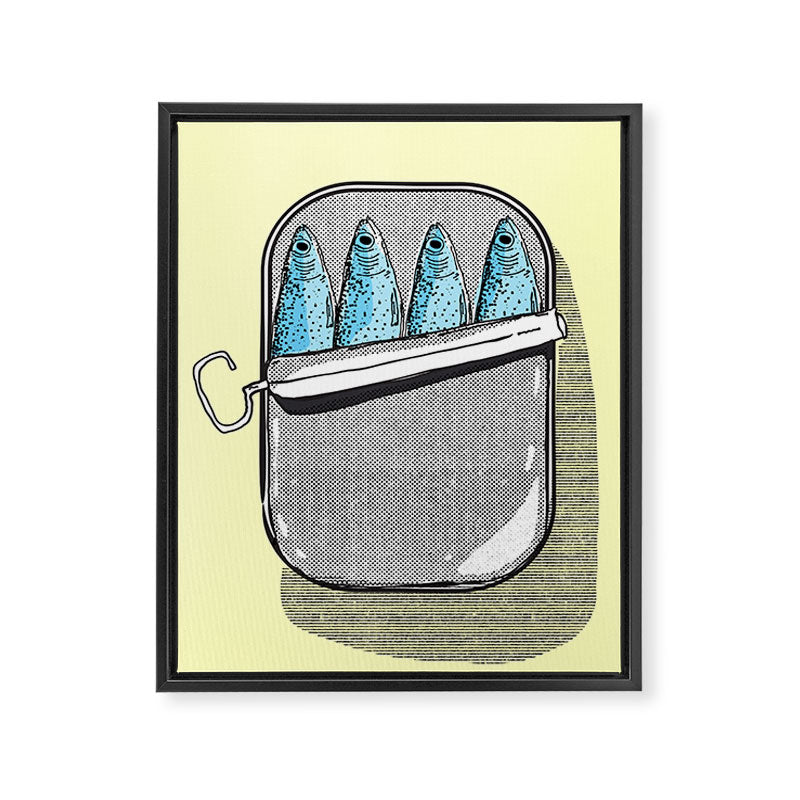 Pilchard fish in a tin Framed Canvas Print Gallery Image 6