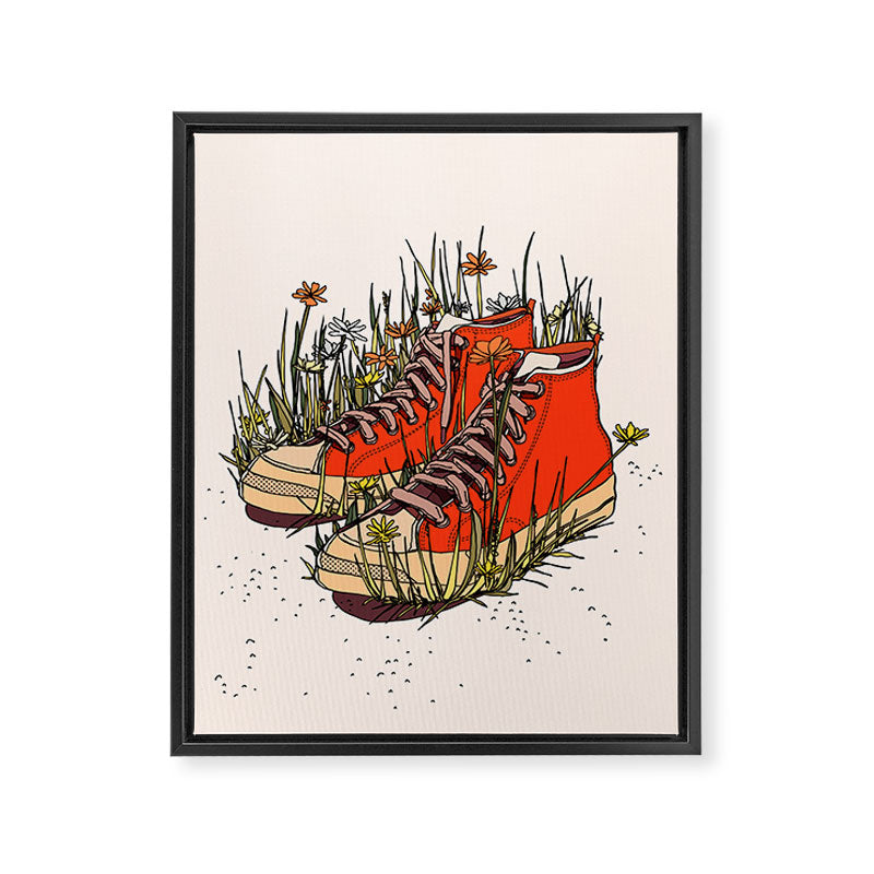 Sneakers Wildflowers Framed Canvas Print Gallery Image 6