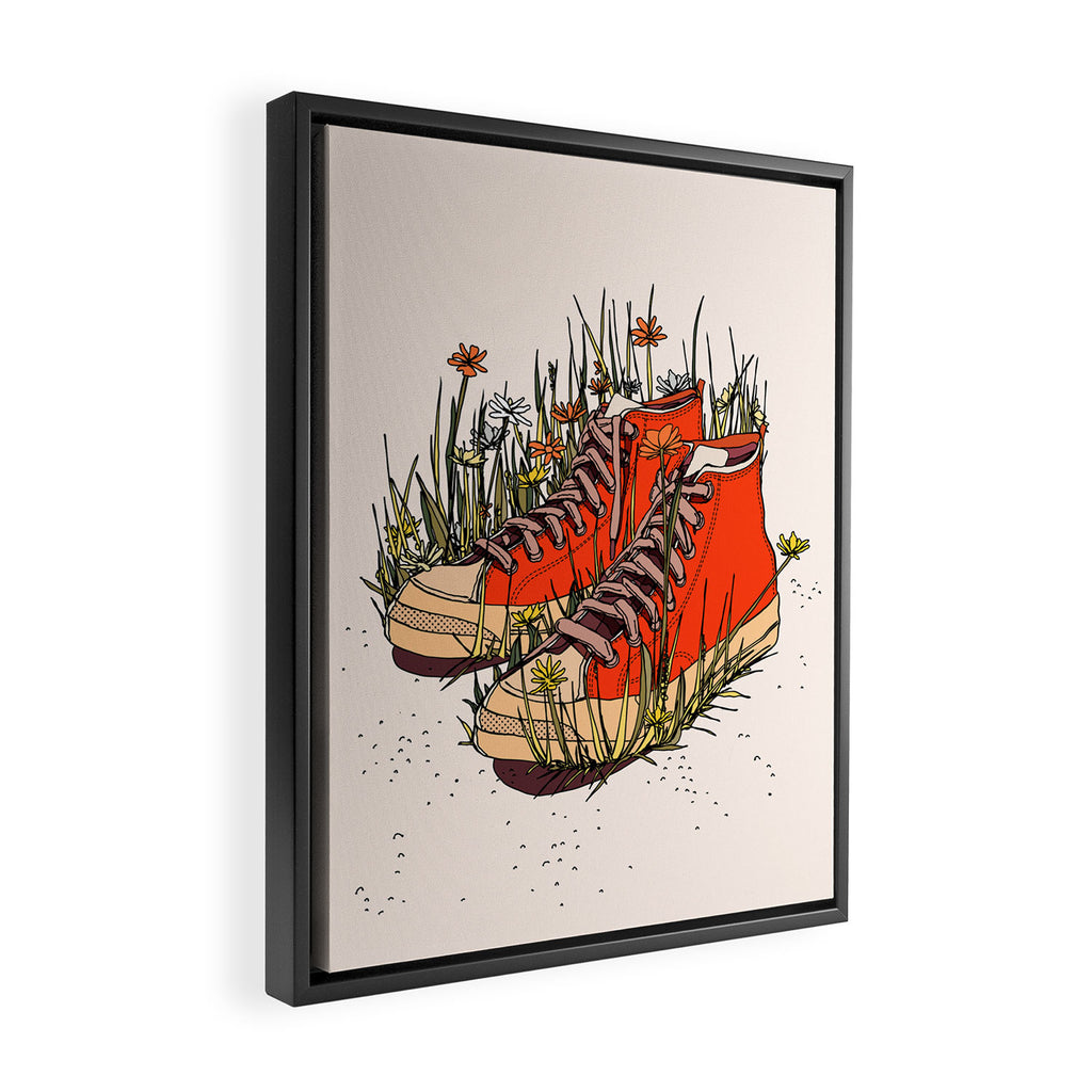 Sneakers Wildflowers Framed Canvas Print Gallery Image 2